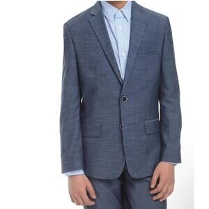 Calvin Klein Big Boys Slim Fit Plain Weave Suit Jacket Blue Size 14